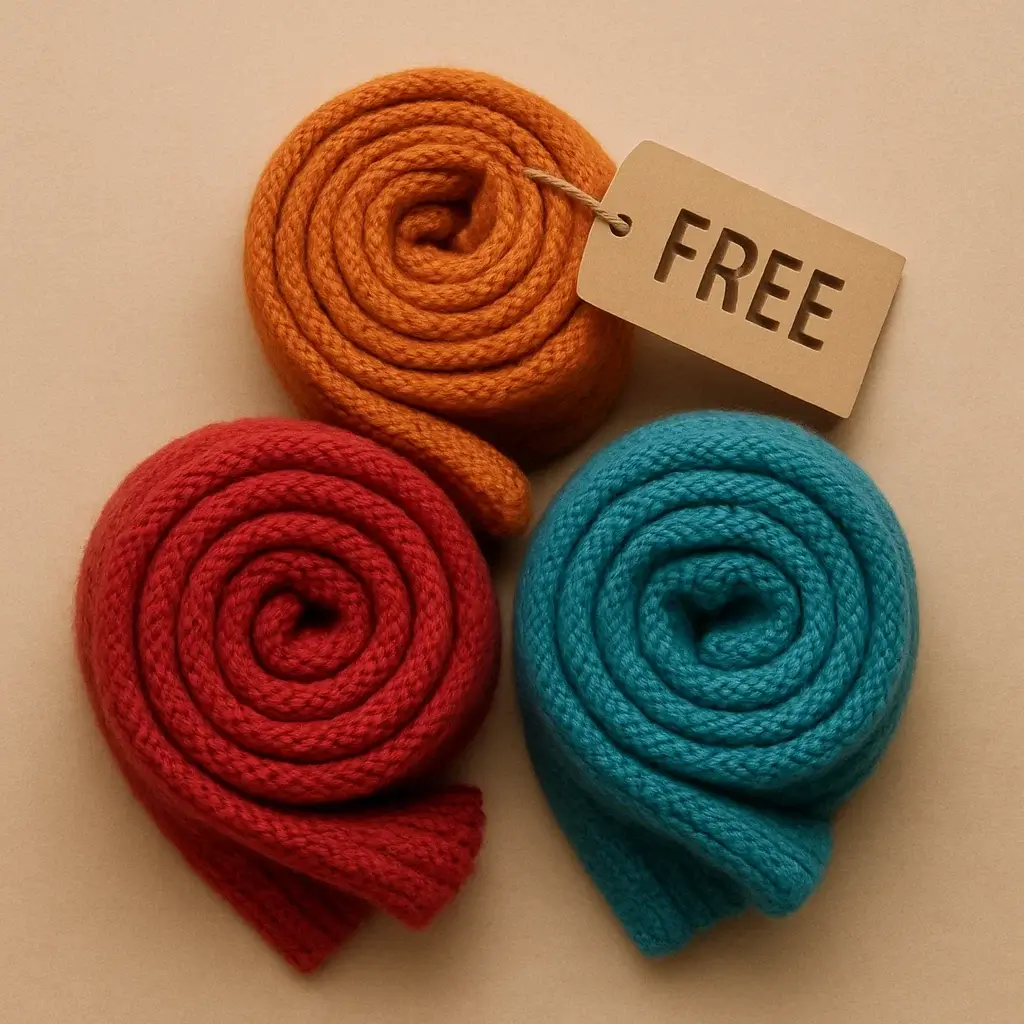Buy two scarves, get one free