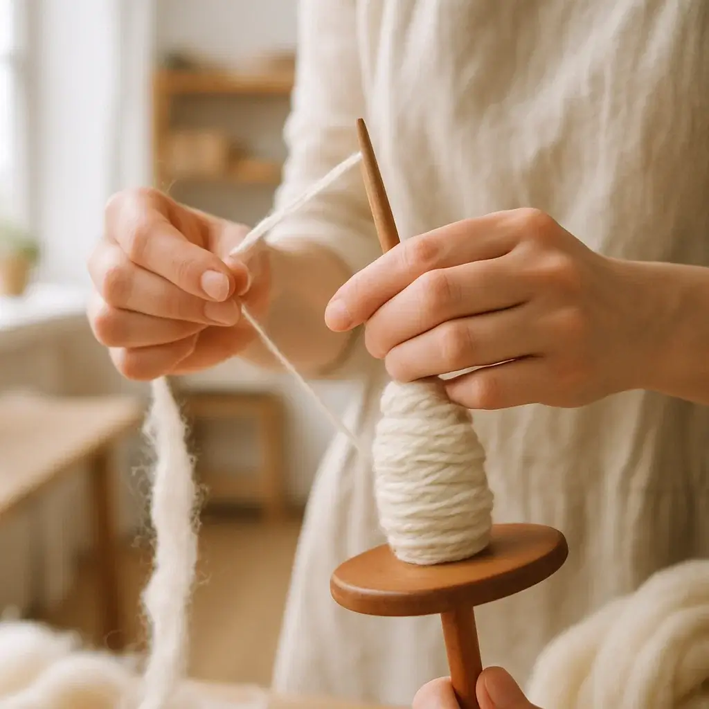 Artisan winding wool yarn